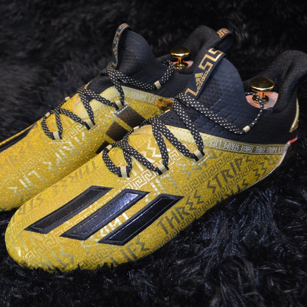 Adidas Adizero Young King Gold Metallic Football Cleats EF8597 Men Size 10.5